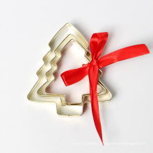 Christmas tree golden plating Christmas cookie cutter set